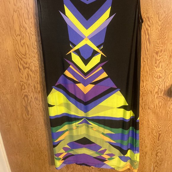 Colourful abstract pattern summer dress - Picture 3 of 3